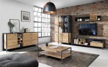 Couchtisch >Hialeah< in Riviera Eiche - 110x40x60cm (BxHxT)