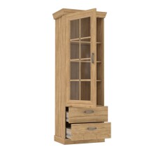 Vitrine >Kalamaria< in Waterford Eiche - 74,9x205,1x47cm (BxHxT)