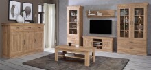 Vitrine >Kalamaria< in Waterford Eiche - 74,9x205,1x47cm (BxHxT)