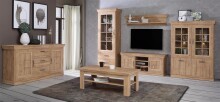 Wohnwand >Kalamaria< in Waterford Eiche - 357,5x205,1x47cm (BxHxT)