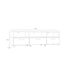 TV-Board >Limnos< in Schwarzeiche - 161,6x48,5x41,3cm (BxHxT)