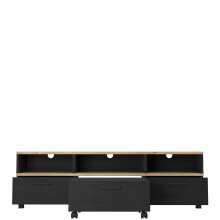 TV-Board >Limnos< in Schwarzeiche - 161,6x48,5x41,3cm (BxHxT)