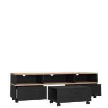 TV-Board >Limnos< in Schwarzeiche - 161,6x48,5x41,3cm (BxHxT)