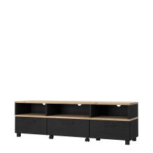 TV-Board >Limnos< in Schwarzeiche - 161,6x48,5x41,3cm (BxHxT)