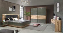 Schwebetürenschrank >Rhodos< in Stabeiche - 220,1x210,5x61,2cm (BxHxT)