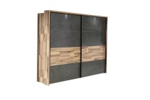 Schwebetürenschrank >Rhodos< in Stabeiche - 280,6x215,9x61,2cm (BxHxT)