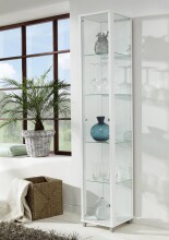 Glasvitrine >OPTIMA< in Weiß - 31,5x172x32cm...