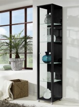 Glasvitrine >OPTIMA< in Schwarz Struktur -...