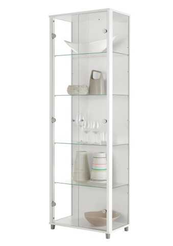 Glasvitrine >OPTIMA< in Weiß - 58x172x32cm (BxHxT)