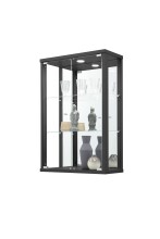 Glasvitrine >OPTIMA< in Schwarz Struktur -...