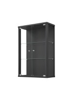 Glasvitrine >OPTIMA< in Schwarz Struktur -...