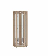 Eckvitrine >TRIO< in Buche Dekor - 71x172x50cm (BxHxT)