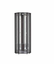 Eckvitrine >TRIO< in Schwarz Struktur - 71x172x50cm...