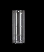 Eckvitrine >TRIO< in Schwarz Struktur - 71x172x50cm...