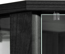 Eckvitrine >TRIO< in Schwarz Struktur - 71x172x50cm (BxHxT)