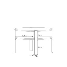 Couchtisch >Topiros< in Artisan Eiche - 74,4x45,5x74,4cm (BxHxT)