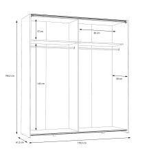 Schwebetürenschrank >Vyronas< in Old Wood Vintage - 170,3x190,5x62cm (BxHxT)