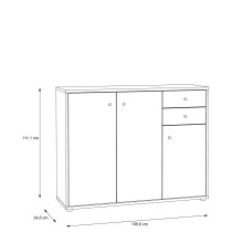 Kommode >Tembi< in Artisan Eiche - 108,8x111,1x34,8cm (BxHxT)