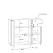 Kommode >Tembi< in Artisan Eiche - 108,8x111,1x34,8cm (BxHxT)
