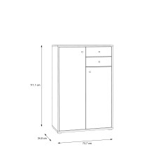 Kommode >Tembi< in Old Wood Vintage - 73,7x111,1x34,8cm (BxHxT)
