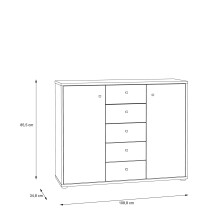 Kommode >Tembi< in Artisan Eiche - 108,8x85,5x34,8cm (BxHxT)