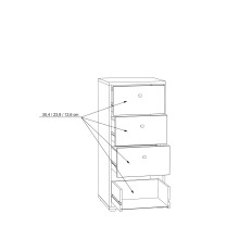 Kommode >Tembi< in Artisan Eiche - 38,6x85,5x34,8cm (BxHxT)