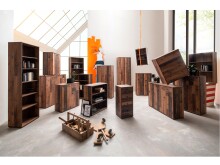 Regal >Tembi< in Old Wood Vintage - 73,7x197,5x34,8cm (BxHxT)
