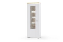 Vitrine >Chalki< in Weiß - 70x198x38cm (BxHxT)