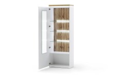Vitrine >Chalki< in Weiß - 70x198x38cm (BxHxT)
