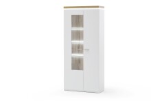 Vitrine >Chalki< in Weiß - 88x198x38cm (BxHxT)