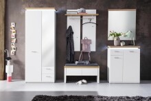 Garderobenpaneel >Chalki< in Weiß - 88x118x28cm (BxHxT)