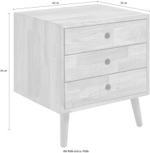 Kommode >Anacortes< in Eiche aus Massivholz - 42x42x35cm (BxHxT)