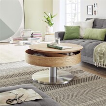 Couchtisch >Souli< in Asteiche aus MDF,Metall - 79x40x79cm (BxHxT)