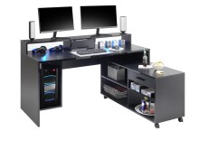 Schreibtisch >Thasos< in Schwarz - 160x92x70cm (BxHxT)