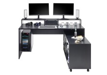 Schreibtisch >Thasos< in Schwarz - 160x92x70cm (BxHxT)