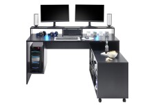 Schreibtisch >Thasos< in Schwarz - 160x92x70cm (BxHxT)