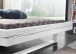 Massivholzbett >Long Beach< in Weiß aus Massivholz - 182x85x222cm (BxHxT)