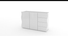 Sideboard >Onda< in Weiß Hochglanz - 130x81,2x40cm (BxHxT)