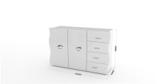 Sideboard >Onda< in Weiß Hochglanz - 130x81,2x40cm (BxHxT)
