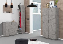 Garderobenschrank >Piacenza< in Beton Nachbildung - 81x168x38cm (BxHxT)