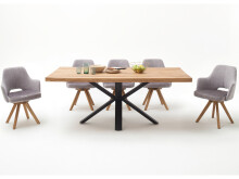 Esstisch >Eastbourne< in Eiche aus Massivholz,Metall - 200x76x100cm (BxHxT)