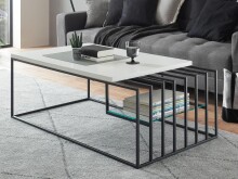 Couchtisch >Jurien Bay< in Weiß matt lackiert - 120x40x60cm (BxHxT)