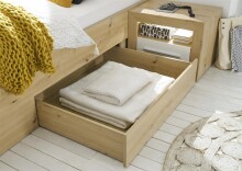 Bett >Frieda< in Artisan Eiche - 307x94x206cm (BxHxT)