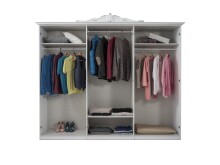 Kleiderschrank >Langston< in Weiß - 261x227x57cm (BxHxT)