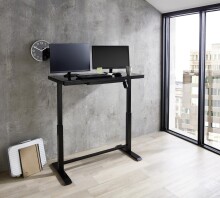 Schreibtisch >Livadia< in Schwarz aus Stahl,Glas - 120x72x60cm (BxHxT)