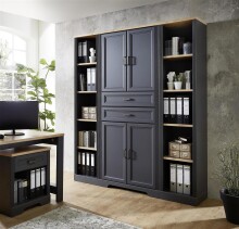 Aktenregal >Jasmin< in Graphit - 43x204x38cm (BxHxT)