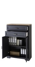 Aktenschrank >Jasmin< in Graphit - 86x127x38cm (BxHxT)