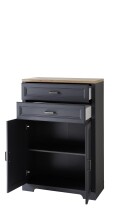 Aktenschrank >Jasmin< in Graphit - 86x127x38cm (BxHxT)