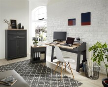 Aktenschrank >Jasmin< in Graphit - 86x127x38cm (BxHxT)