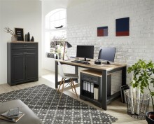 Aktenschrank >Jasmin< in Graphit - 86x127x38cm (BxHxT)